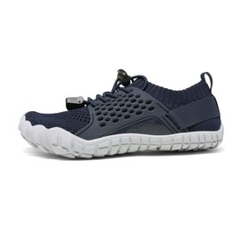 NORTIV 8 Unisex-Child Quick Dry Barefoot Lightweight Athletic Outdoor Water Sports Shoes, Dark Blue/2-3 Little Kid (Aqua-K2)