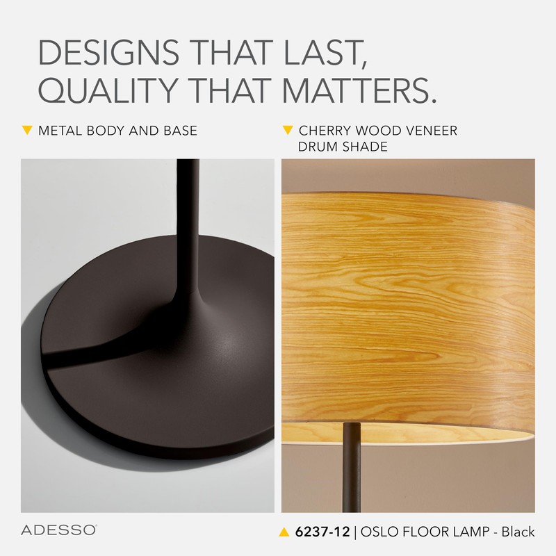 Adesso Floor Lamp with Scratch Proof and Corrosion Resistant Body