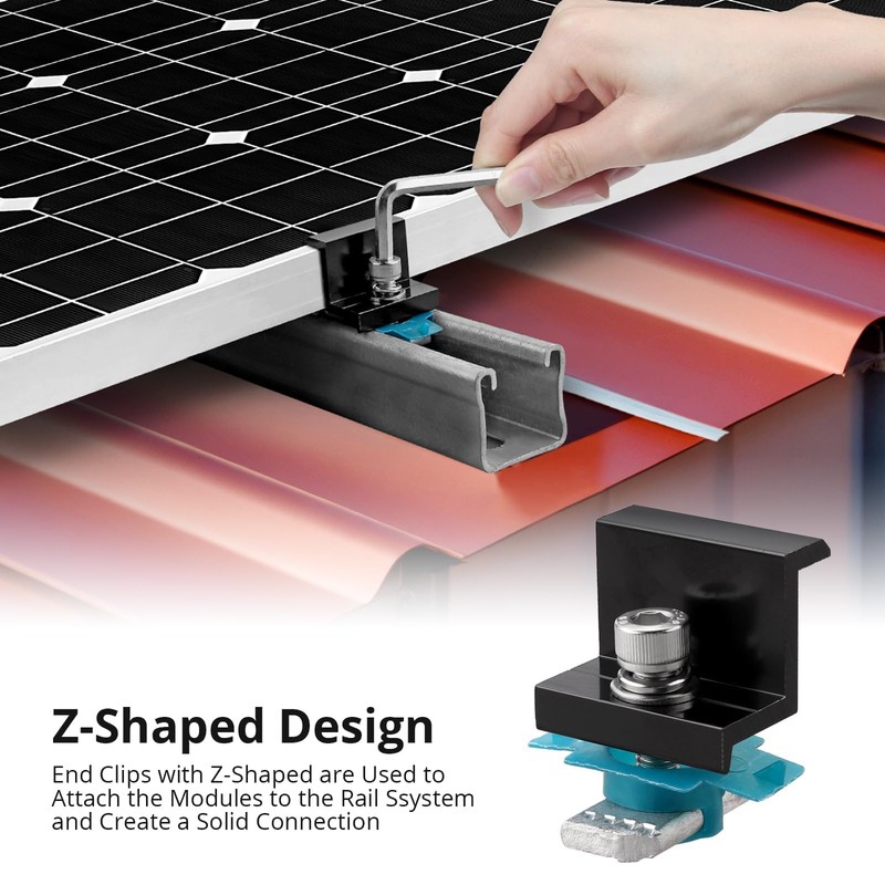 Anbte 10 PCS Solar Panel Mounting Brackets for Unistrut, Aluminium