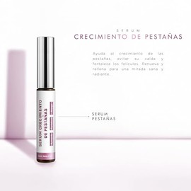 PUREZA NATUR Suero alargador y reparador de pestañas Eyelash growth | Serum con aplicador tratamiento para fortalecer y crecer pestañas 3D lash adicionado con Ácido hialurónico, Niacinamida, Biotina 8ml