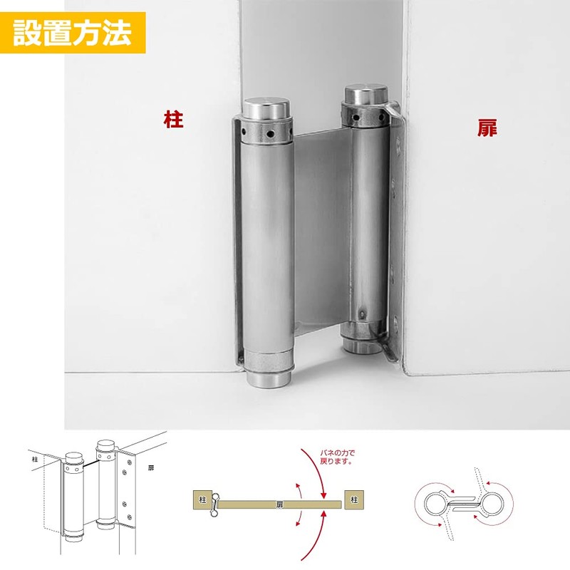 [Set of 2] Free Hinge, Double Opening, Self-Closing, Compatible Door