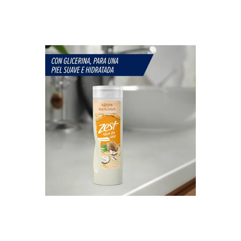 Jabón Líquido Zest Corporal Agua de Coco 400 ml