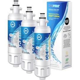 ICEPURE ADQ36006101 9690 Water Filter Replacement for LG LT700P, Kenmore Elite 46-9690 ADQ36006102, RWF1200A, CLCH106, RWF1052 LFX28968ST LFXS29626S LFXS30766S LFX31925ST LFX31945ST Refrigerator,3PACK