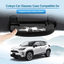 Coleya Car Glasses Case Compatible with Toyota Yaris Cross 2020 2021 2022 2023 2024, Sunglasses Holder Glasses Holder, Glasses Storage Box, Toyota Yaris Cross Accessories Glasses Case (Black), black