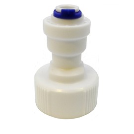 Finerfilters 3/4" bsp to 1/4" Pushfit Connector - Feed Water Connection Fitting - (Fridge Freezer water filter plumbing fitting or any water system with 1/4" lldpe water pipe)