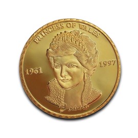 Princess Diana Rose of Wales Rare Gold Color Token Gift & Commemorative Collectible England Gift