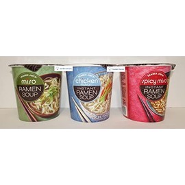 Trader Joe’s 3 Instant Ramen Soup, Miso, Chicken Flavor, Spicy Miso (Three Cups)