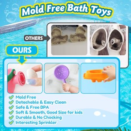 Baby Bath Toys for Kids Ages 1-3, 10 PCS Water Table Toys for Toddlers 1-3-Bathtub Shower Floating Water Toys Swimming Pool Beach Toy for 6 Months Up Boy Girl Gifts (Color Random)