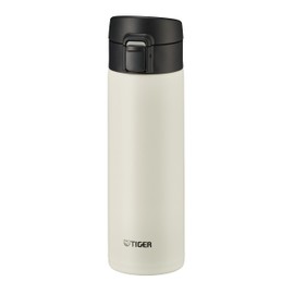 Tiger Water Bottle, 16.9 fl oz (480 ml), One-touch, Lightweight, Stainless Steel Bottle, Vacuum Insulated, Hot or Cold Insulated, White MKA-K048WK