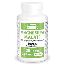 Magnesium Malate, 2400 mg per day, outstanding solubility and bioavailability, reduction of fatigue, good digestion tolerance, 20% magnesium and 69% malic acid. Supersmart