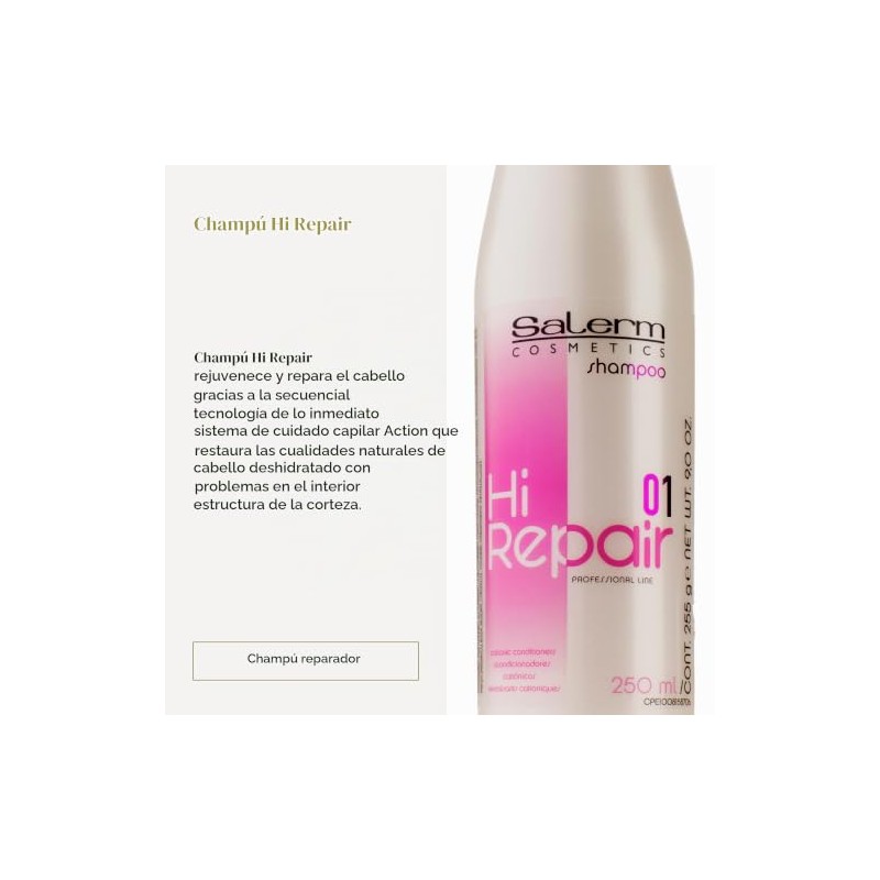 Salerm Hi Repair Shampoo 9.0 oz (250 ml)
