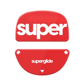 Pulsar Superglide 2 – Nueva Superficie de Velocidad controlable más rápida y Suave pies de ratón/Patines Fabricados con Vidrio Ultra Fuerte, Suela Suave y Duradera para Vaxee XE Wireless [Rojo]