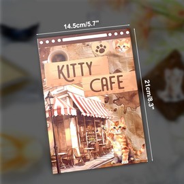 Scrapbook Stickers, 20PCS Journaling Sticker Book Pre-Cut Garden Kitty Cafe Countryside Stickers for Scrapbooking DIY Crafts Journal Ephemera