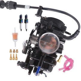 SVKCAR CV 40MM Carburetor for Harley Davidson Sportster 883 1200 XL883 XLH1200, Softail 1988-2017, Dyna FXR FXD Touring 1988-2016, Sportster 1998-Up Carb (Black) with Choke Cable + Blue Mixture Screw