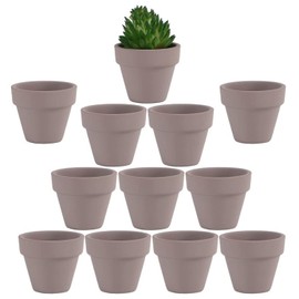 Yishang 1.9 Inch Tiny White Terracotta Pots Pack of 12-Small Mini White Clay Pots with Drainage Holes Flower Nursery Terra Cotta Planter for Tiny Cactus,Herb,Succulent Plants,Crafts