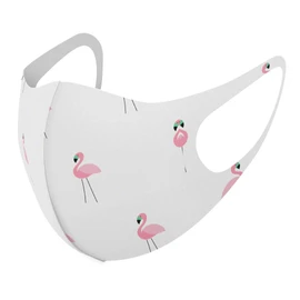 Design Mask, Set of 2, Polyester, Washable, Cloth Mask, Unisex, 010552, Flamingo, White, Pink