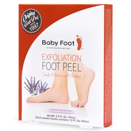 Baby Foot Exfoliación para los Pies, Exfoliante de Pies, Perfumado con Lavanda, Elimina Piel Muerta, 2.4 Fl.oz., 1 Par