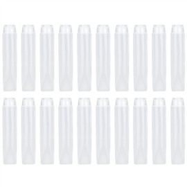 Pack of 20 Empty Squeeze Tubes, Refillable Plastic Squeeze Cosmetic Softtube Bottles with Hinged Lid, Travel Sample Packaging Storage for Shampoo, Facial Cleanser (50 ml)