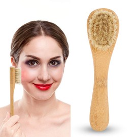 Facial Brush Wooden Handle Face Brush Cleansing Brush Exfoliating Cleaning Skin Brush Tool Wooden Handle Facial Cleansing Brush Face Cleansing Brush