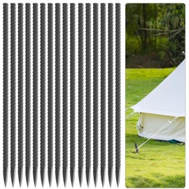 20 Pcs Straight Rebar Stakes 16 inch, 5/16'' Diameter Metal Stakes for Garden, Landscape Timber Spikes Heavy Duty Ground Anchors with Chisel Point End for Concrete Form Tent Fence Camping Trapping