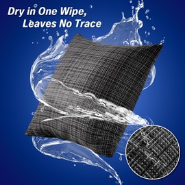 JELLYMONI Outdoor Waterproof Pillow Covers - 2 Pack Woven Farmhouse Throw Pillowcases, Decorative Throw Pillow Covers for Courtyard Garden Terrace Cafe (Black,22x22in)