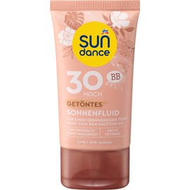 SUNDANCE 2er-Set Sonnenschutz: SONNENFLUID getönt LSF 30 passt sich dem Hautton an für einen ebenmäßigen Teint (50 ml) + Lippenpflege MINZE LSF 30 (10 ml), 60 ml