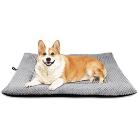 Onarway Dog Bed Mat Medium: Washable Fluffy Dog Bed Cushion for Cats Puppies - M 76x54cm Sherpa Dog Crate Mattress for Medium Pets Grey