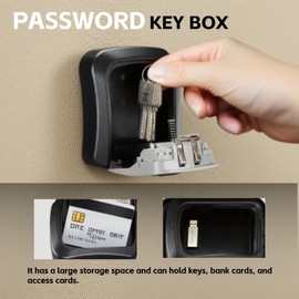Pack of 2 Key Safe with Number Code Key Safe Waterproof and Rustproof Key Safe Wall Mounted Key Box Robust and Durable for Home Garage School Office Key Box