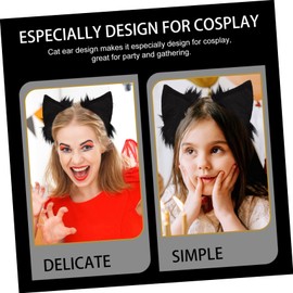 Gatuida Fluffy Plush Cat Ears Headband Hair Decor Accessory for Women Soft Furry Hairband for Party Cosplay Carnivals and Costume Events