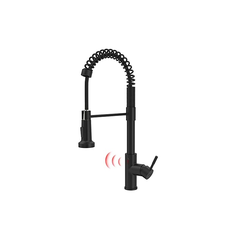 GIMILI Matte Black Touchless Kitchen Faucet Motion Sensor Activated Smart
