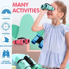 Binoculars for Kids Best Gifts for 3-12 Years Boys Girls High-Resolution Optics Shockproof Mini Compact Binocuolar Toys