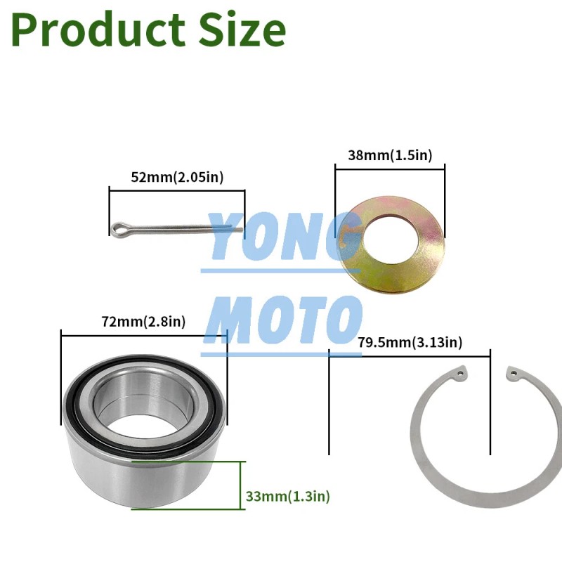 JINFANNIBI Front Rear Wheel Bearings Kit Set for Polaris RZR