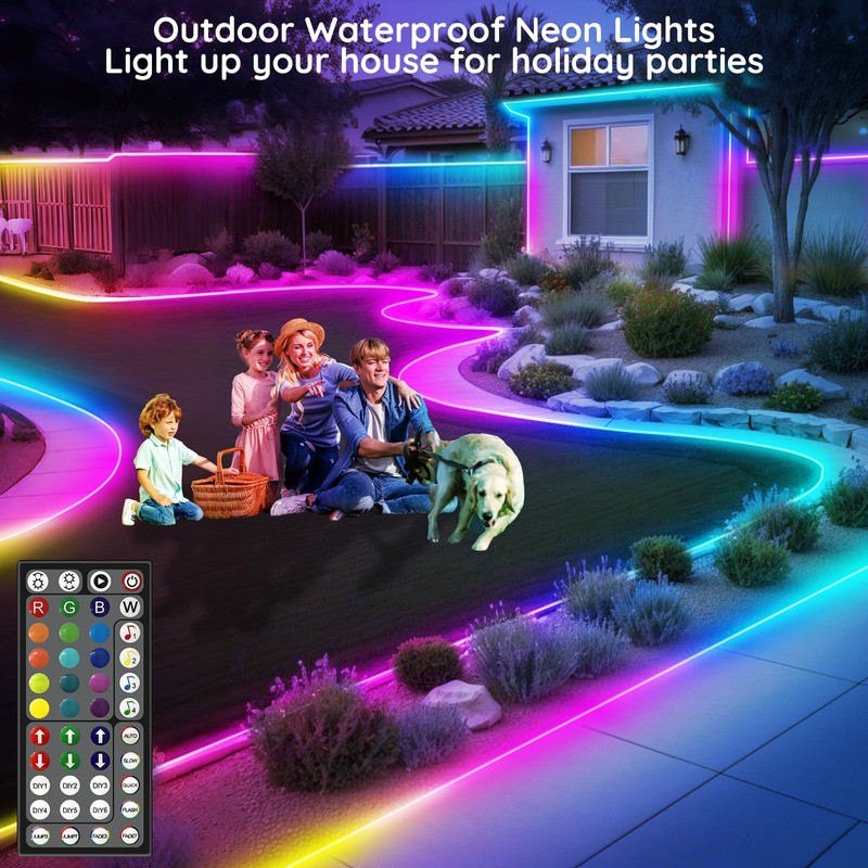 FBZ 50Ft Led Rope Lights, Flexible Neon Lights Control with