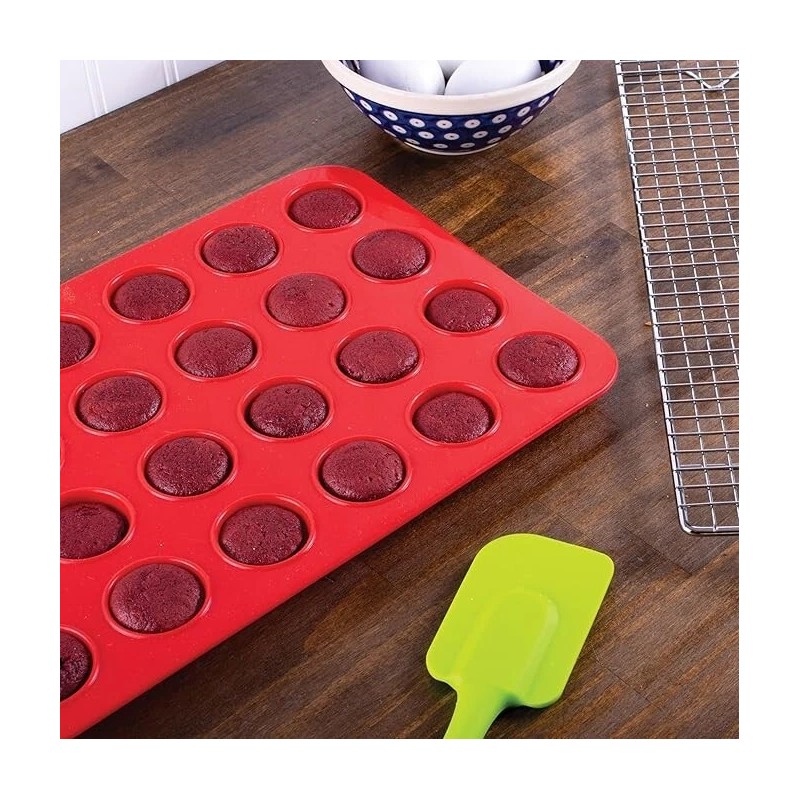 Mrs. Anderson's Baking Silicone 24 Cup Mini Muffin Pan Non