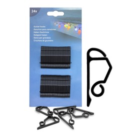 Gutter Hooks Black for Fairy Lights – Pack of 24 – Gutter Holder for Decorative Lighting – Hooks for Attaching Light Net Light Tube to the Gutter Set of 24
