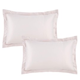 Catherine Lansfield Silky Soft Satin Oxford Pillowcase Pair Blush Pink