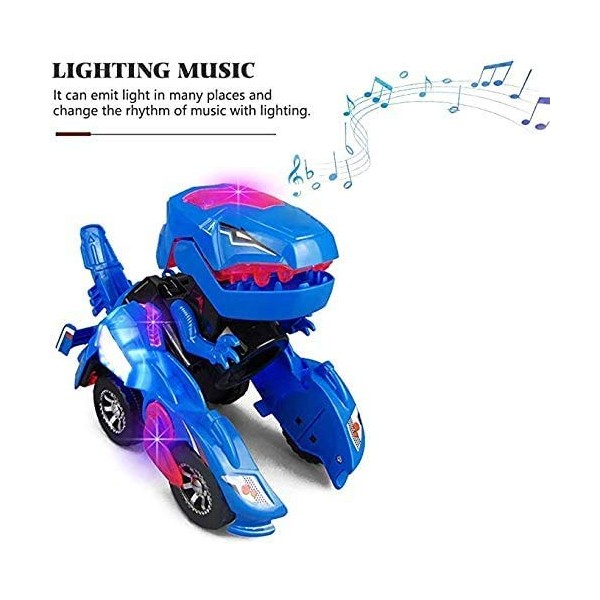Transforming Dinosaur Toys,Toys Car,Glow Rack Tracks Car, Transforming Dinosaur Car,Automatic