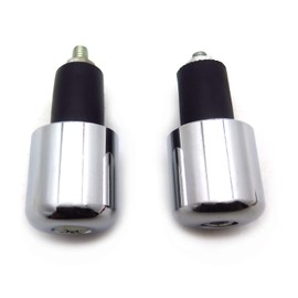 SMT- 2X Universal Handle Bar End Plug Grip Ends Caps Compatible with 22mm 7/8" Handle Bars Motorcycles ATV (Chrome) [P/N: XH5007]