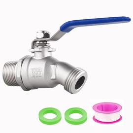 Full Flow 304 Stainless Steel Hose Bibb, Heavy Duty 3/4" Male NPT * 3/4 GHT Male Threaded Outdoor Spigot/faucet for Gardens, Patios, Boiler Drain，Lead-Free Compliant