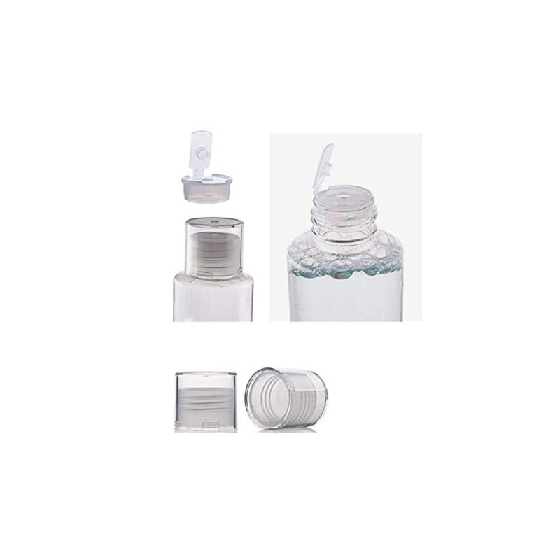 4 x 150ml Empty Clear Travel Bottles with Flip Lid