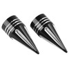AQIMY 2pcs CNC Front Axle Nut Cover Aluminum Alloy Black