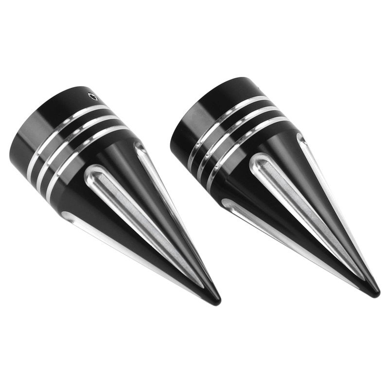 AQIMY 2pcs CNC Front Axle Nut Cover Aluminum Alloy Black