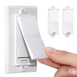 2 Light Switch Guard Cover, Baby Proof Wall Switch Cover Guard for Rocker Light Switch Protects Your Lights or Circuits from Being Accidentally Turned On or Off (White)