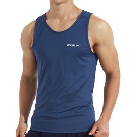 EZRUN Men's Quick Dry Sport Tank Top for Bodybuilding Gym Athletic Jogging Running,Fitness Training Workout Sleeveless Shirts(Blue,m)