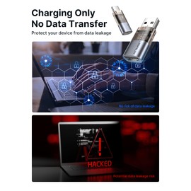 JSAUX USB Data Blocker & USB C Data Blocker (4-Pack), Transparent Type A & Type C Data Blocker Only for Charge, Protect Against Juice Jacking, Refuse Hacking Provide Safe Charging