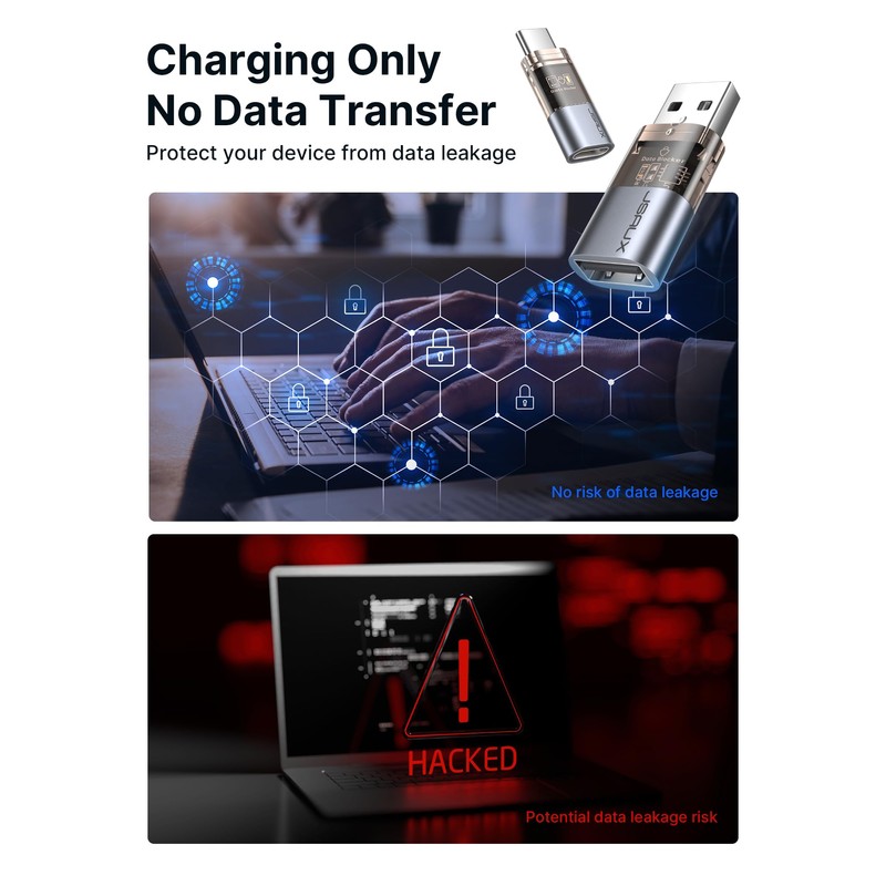 JSAUX USB Data Blocker & USB C Data Blocker (4-Pack),