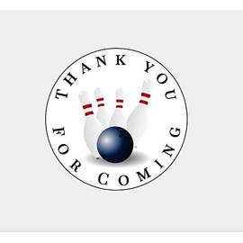 Bowling Party Stickers, 2" Round Labels, Bowling Thank You For Coming Gift Bag Favor Stickers Set Of 20 Bowling Team Sticker Labels, Stickers, Gift Labels