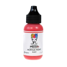 Ranger Dina Wakley Media Heavy Body Acrylic Paints 1 oz. Bottle Ruby [Pack of 6 ]