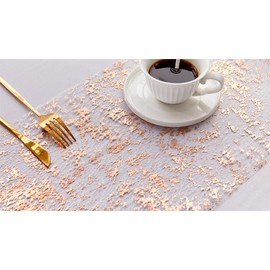 YATOJUZI Rose Gold Table Runner, 33 Ft Metallic Foil Thin Mesh Table Runners, Sequin Glitter Rose Gold Table Decorations Centerpieces for Wedding Birthday Christmas Party (One Roll)