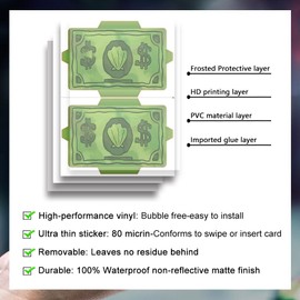 Thaph-Ky 2 PCS Sea Bucks Credit Card Skin - Funny Debit Card Sticker, Bikini Bucks Card Skin for EBT, Transportation, Key, Transportation, ID Card - No Bubble, Slim, Waterproof Credit Card Cover